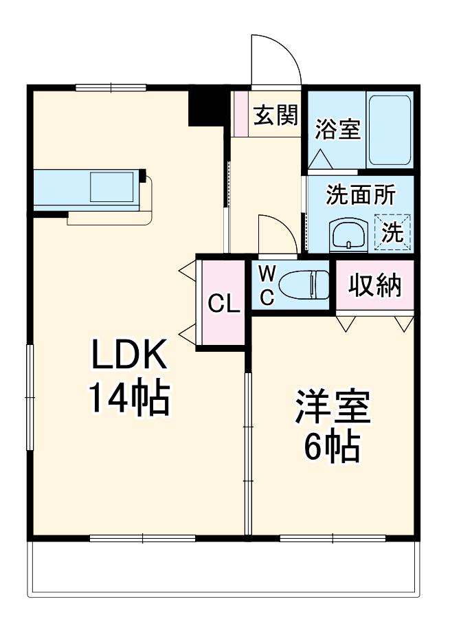 ブロードタウン大崎I(1LDK/2階)の間取り写真