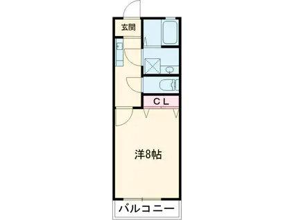 ジュネス カミノゲ(1K/1階)の間取り写真