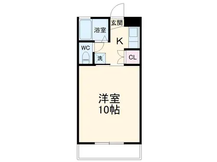 サントラストA(1K/1階)の間取り写真