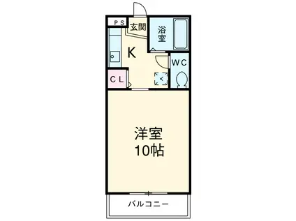 サントラストA(1K/3階)の間取り写真