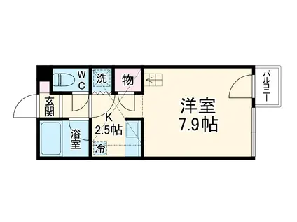 セザンヌ大岩2(1K/1階)の間取り写真