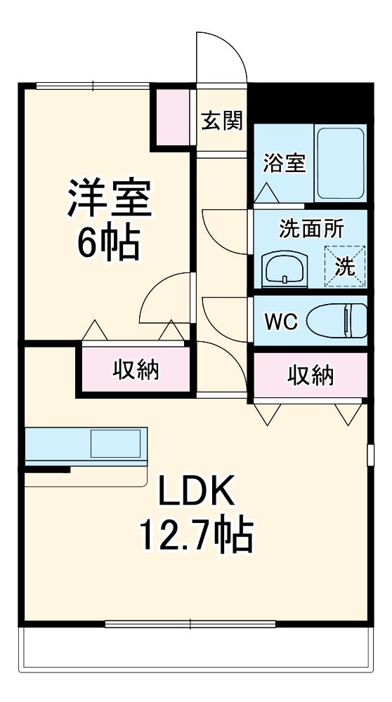 グランドガーデンツインステージ ザ ノース(1LDK/2階)の間取り写真