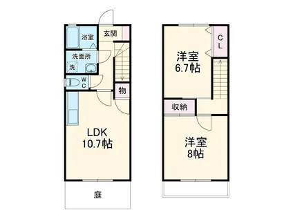 プルーリオン(2LDK)の間取り写真