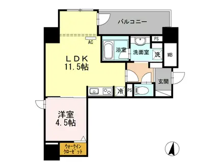 セントラルレジデンス(1LDK/4階)の間取り写真