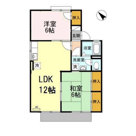 セジュール翔(2LDK/2階)の間取り写真