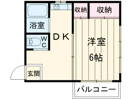 コーポえのき(1DK/5階)の間取り写真