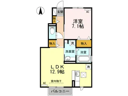 セゾン藏(1LDK/1階)の間取り写真