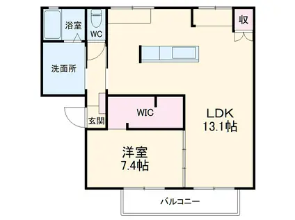 セジュールすえひろ(1LDK/1階)の間取り写真