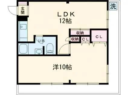 自由が丘ロイヤルハイツ(1LDK/4階)の間取り写真