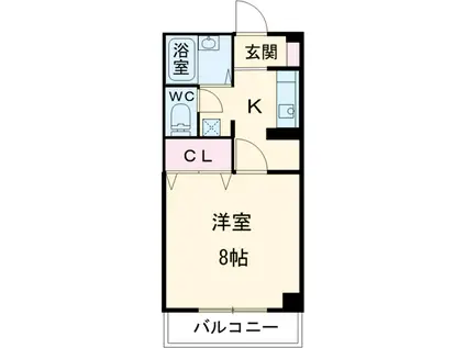 グランデージSUZURAN(1K/2階)の間取り写真