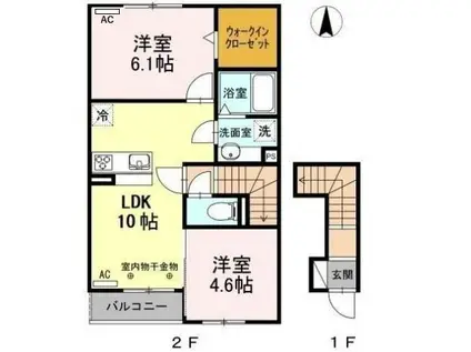STRAHL B(2LDK/2階)の間取り写真