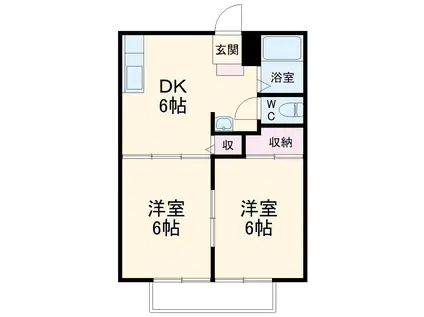 ハイツベストⅠ(2DK/1階)の間取り写真