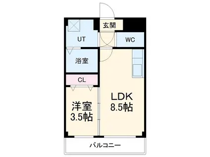 COQ GASSEAU(1LDK/2階)の間取り写真