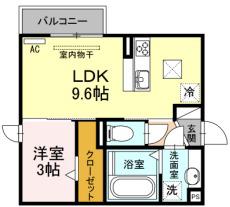 豊橋鉄道東田本線 赤岩口駅 徒歩13分 2階建 築9年(1LDK/1階)の間取り写真