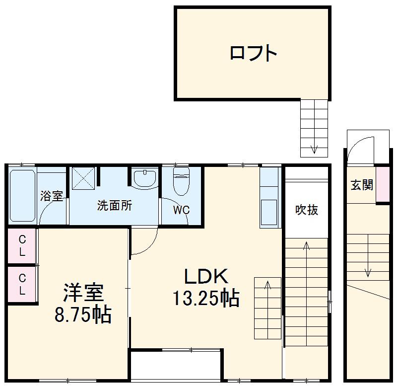 COURT M&M3(1LDK/2階)の間取り写真