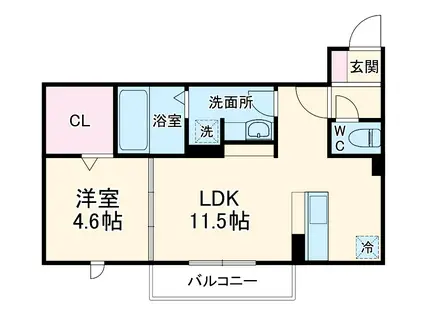 豊橋鉄道東田本線 運動公園前駅(愛知) 徒歩22分 3階建 築8年(1LDK/2階)の間取り写真