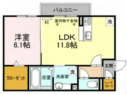 ES TUPENDO(1LDK/2階)の間取り写真