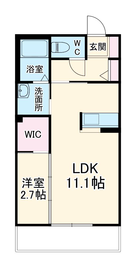 グラシュートロワ(1LDK/2階)の間取り写真