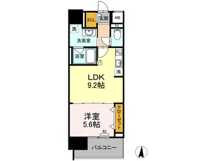 CASA94(1LDK/3階)の間取り写真