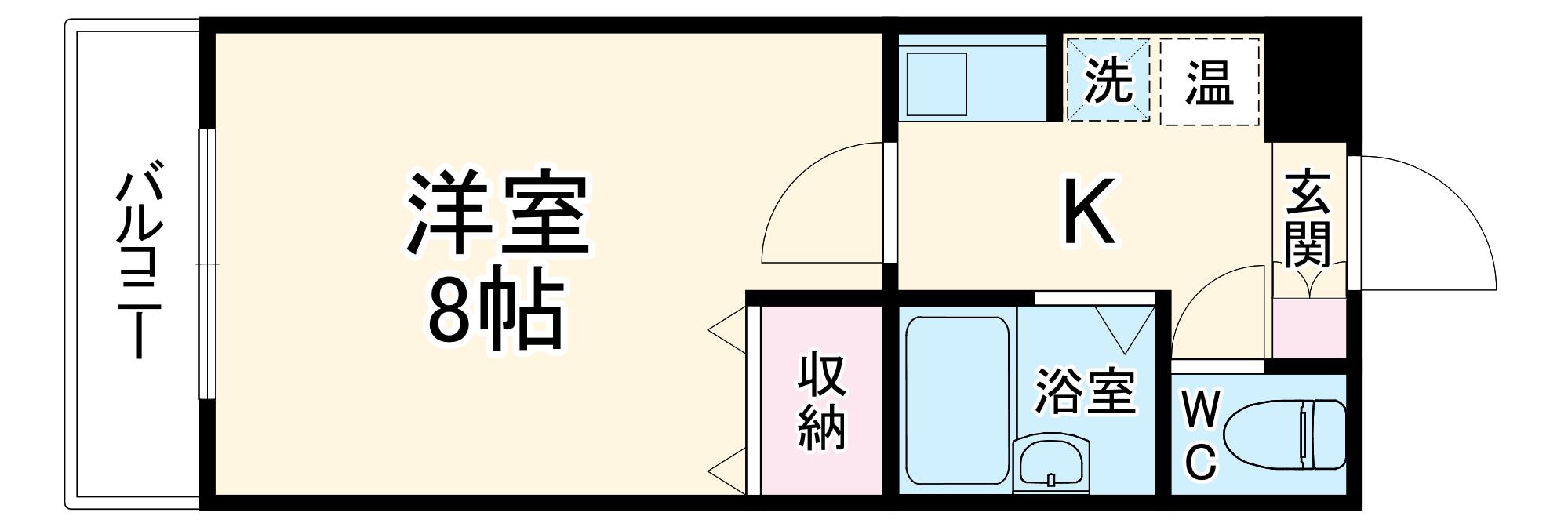 エクセランス小池Ⅱ(1K/1階)の間取り写真
