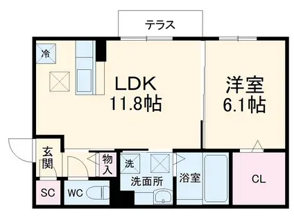 コンフォート梓(1LDK/1階)の間取り写真