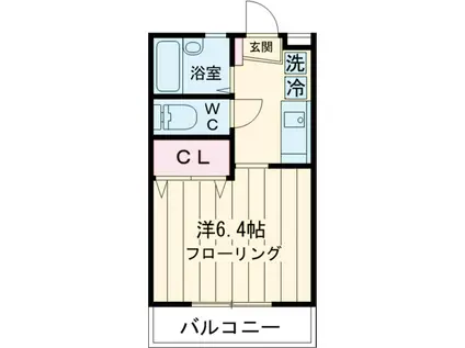 ハーモニー三宿(1K/2階)の間取り写真
