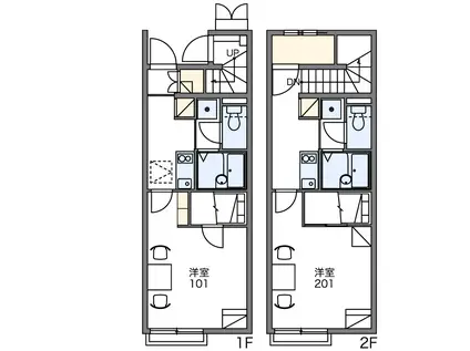 レオネクストアサクラⅥ(1K/1階)の間取り写真