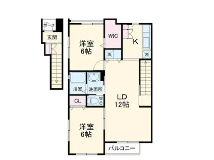 QUEEN ANNE(2LDK/2階)の間取り写真