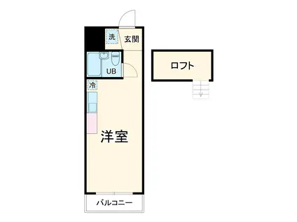 ベルトピア豊橋Ⅱ(ワンルーム/3階)の間取り写真