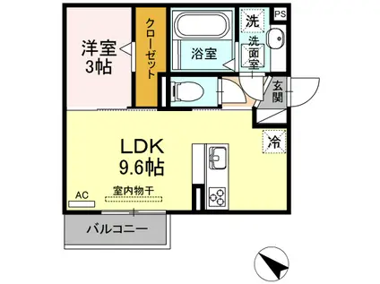 ガーデンパーク(1LDK/2階)の間取り写真