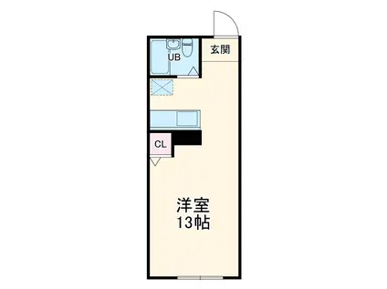 ハイツ多米Ⅱ番館(ワンルーム/1階)の間取り写真