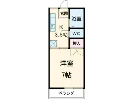 サンコーポ山田 B棟(1K/1階)の間取り写真