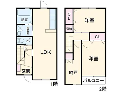 ヴィラ大岩壱番館(2LDK)の間取り写真