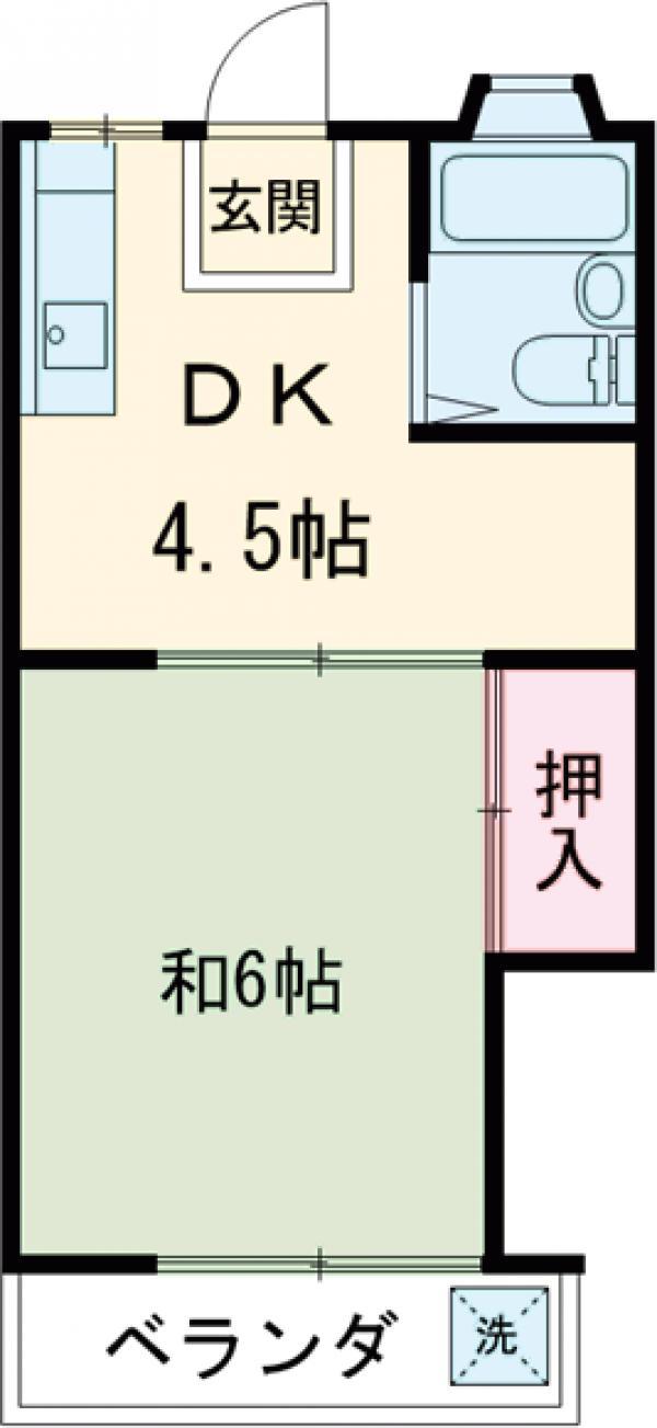 グリーンサープラス(1DK/2階)の間取り写真