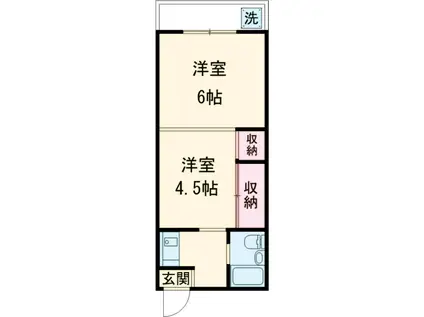 中村マンション(1K/3階)の間取り写真