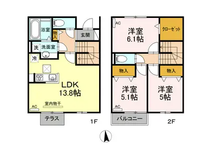 昴イースト　伍(3LDK)の間取り写真