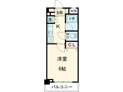 シンシア雪谷大塚CASA(1K/2階)の間取り写真