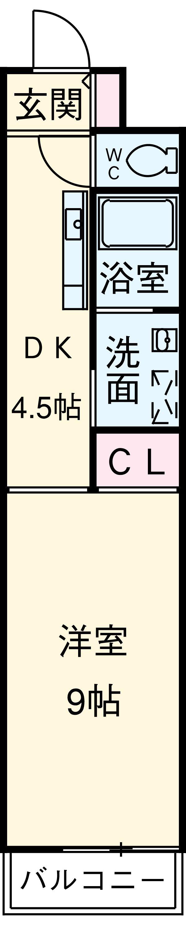 ハイツオレンジB(1K/2階)の間取り写真