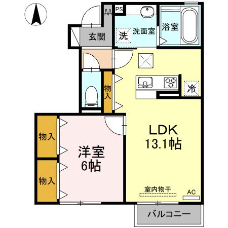 グレイスコート(1LDK/1階)の間取り写真