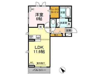 エレガンス草間(1LDK/3階)の間取り写真