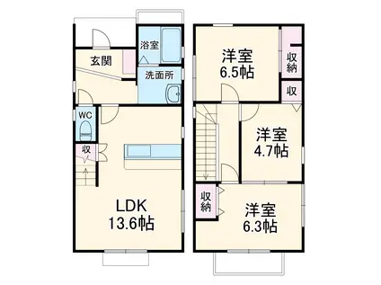 豊橋鉄道渥美線 南栄駅 徒歩12分 2階建 築7年(3LDK)の間取り写真