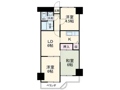 MAC綱島コート(3LDK/3階)の間取り写真