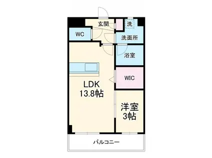 カルディアス大岩B(1LDK/2階)の間取り写真