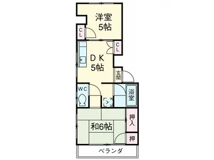 河村ビル(2DK/3階)の間取り写真