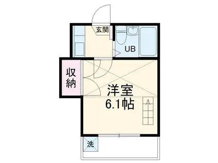 西羽田ヴィレッジ(1K/1階)の間取り写真