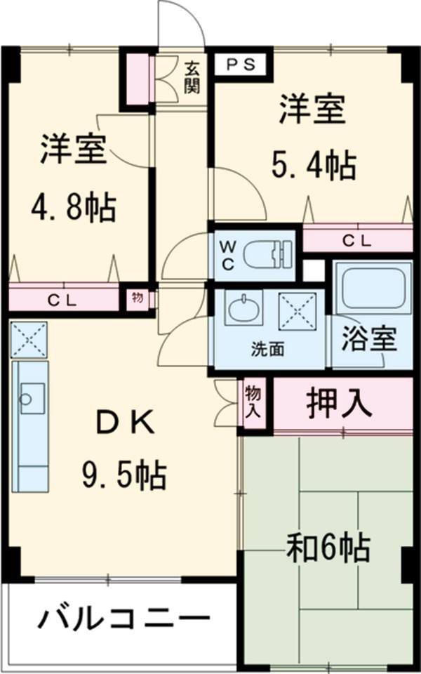 HARU菊名Ⅱ(3LDK/4階)の間取り写真