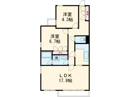 コルザ奥沢1(2LDK/2階)の間取り写真