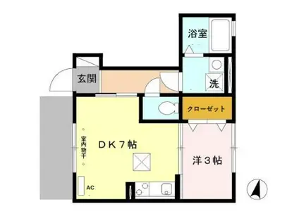 セプトクルール(1DK/1階)の間取り写真