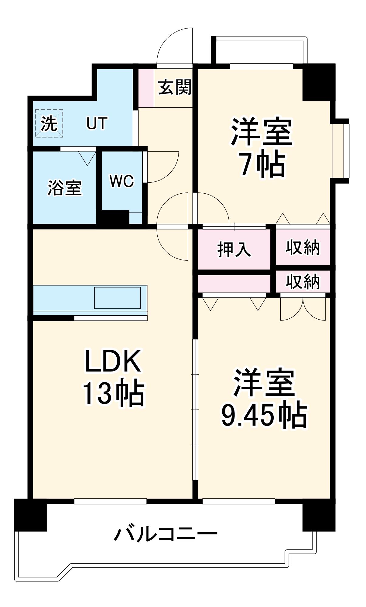 レジデンス新川(2LDK/2階)の間取り写真