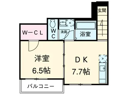 CHER三宿(1DK/2階)の間取り写真